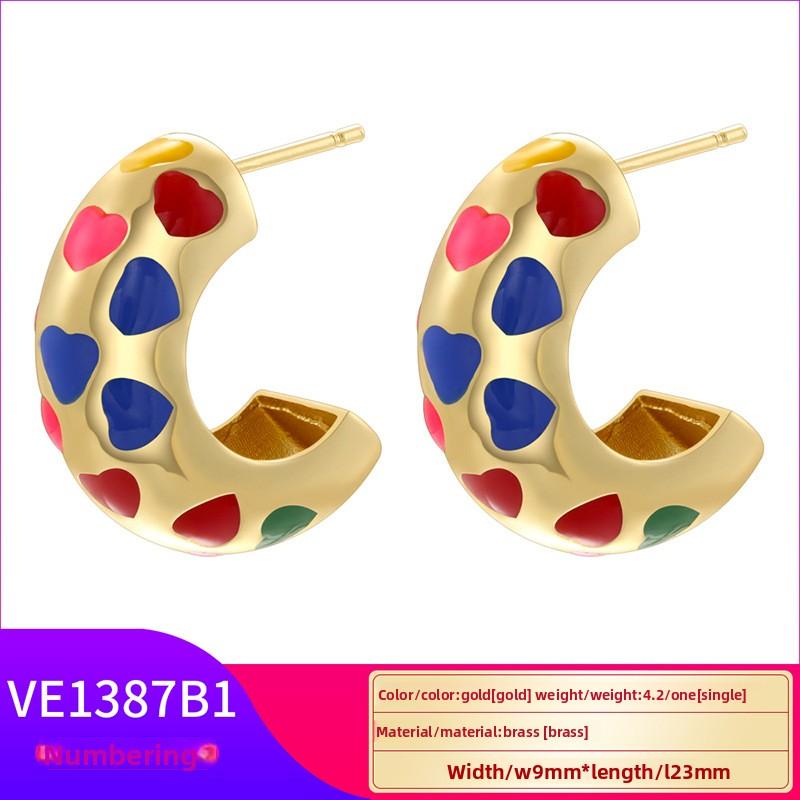 Heart Ear Hoops C-shaped Earrings