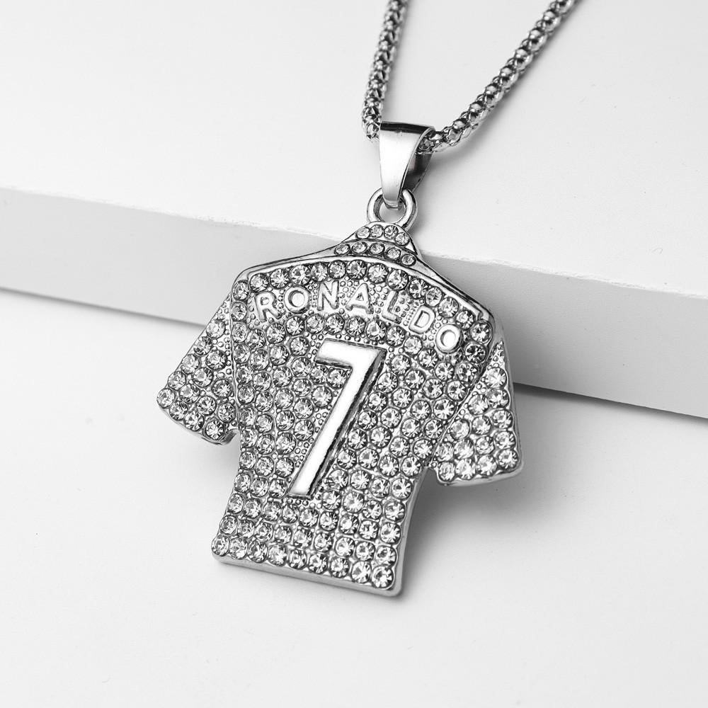 World Cup No7 Jersey Necklace Gold Plated Soccer Pendant Unique Football Jewelry Gift For Players And Fans