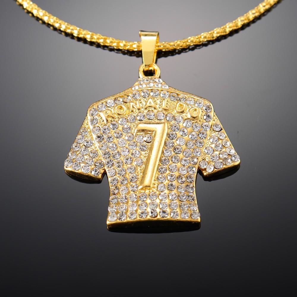 World Cup No7 Jersey Necklace Gold Plated Soccer Pendant Unique Football Jewelry Gift For Players And Fans
