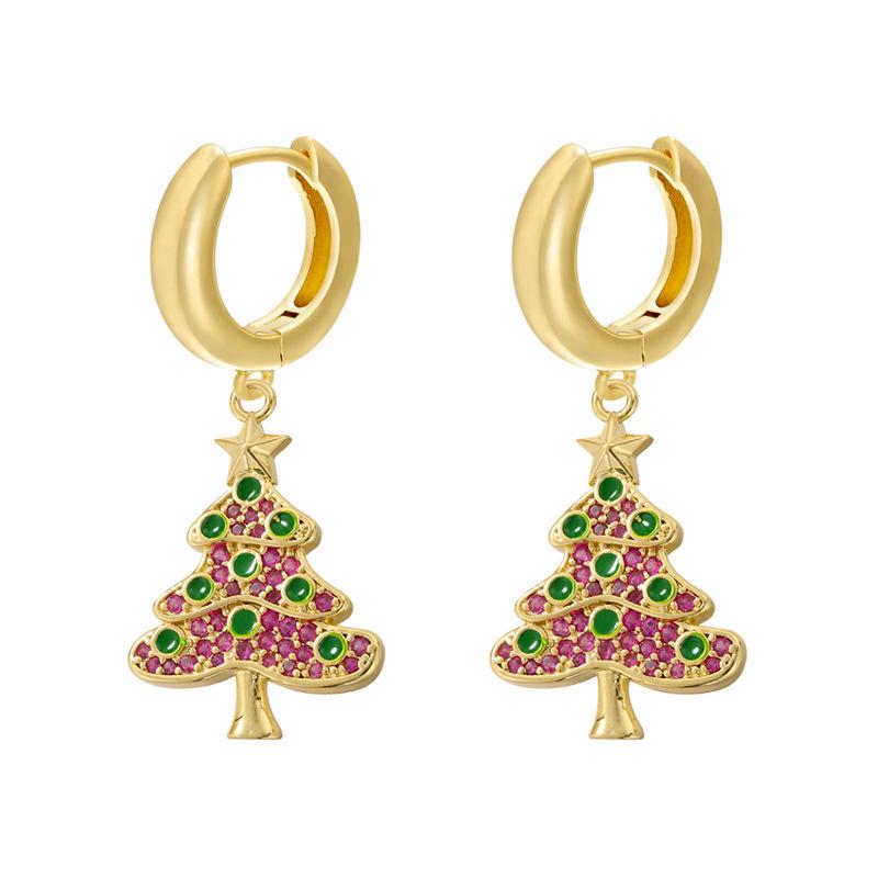 Exquisite Beautiful Santa Claus Bell Gift Bag Earrings Winter Christmas Earrings For Women