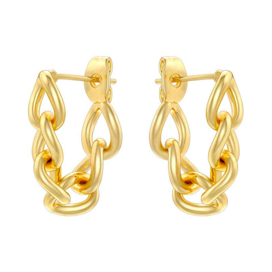 Copper Plated 18K Gold Smooth Chain Cable Chain Earrings