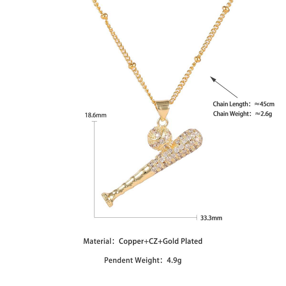 Minimalist Baseball Basketball Pendant Necklace Gold Plated Unique Sports Jewelry for Women Men Fashion Statement Piece