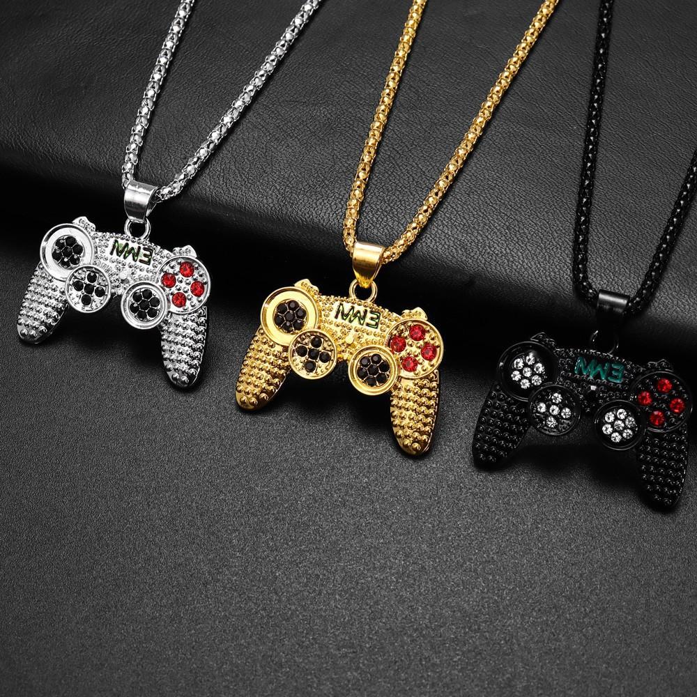 Mens Diamond Game Controller Necklace Unique Gamer Gift Nostalgic Childhood Memory Jewelry