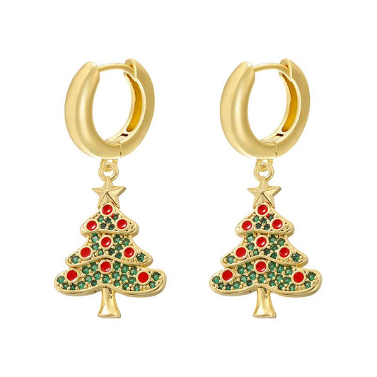 Exquisite Beautiful Santa Claus Bell Gift Bag Earrings Winter Christmas Earrings For Women