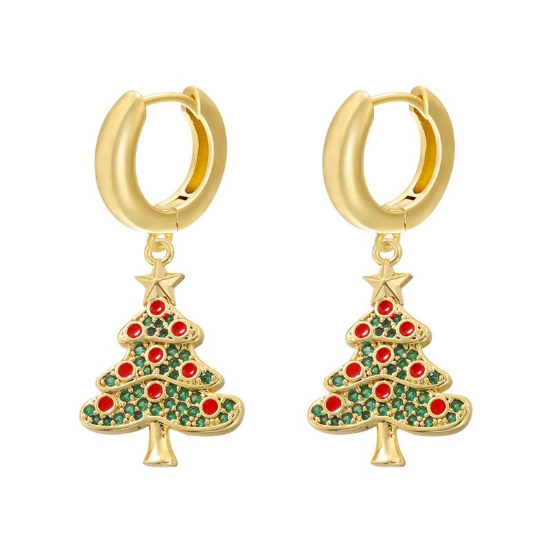 Exquisite Beautiful Santa Claus Bell Gift Bag Earrings Winter Christmas Earrings For Women