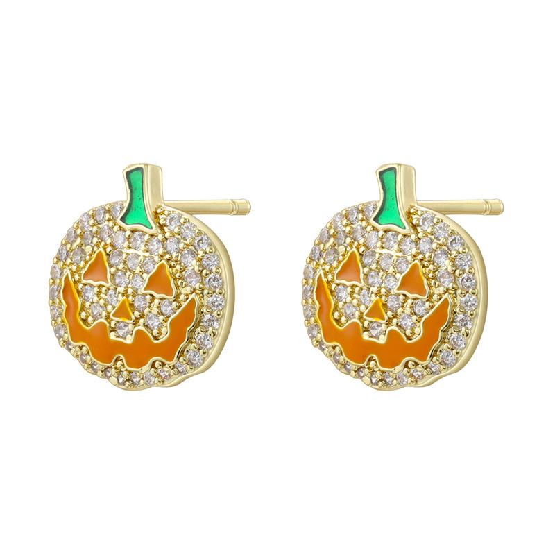 Spooky Halloween Ghost Face Pumpkin Earrings Fun Party Jewelry
