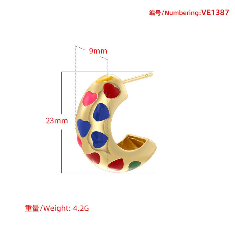 Heart Ear Hoops C-shaped Earrings