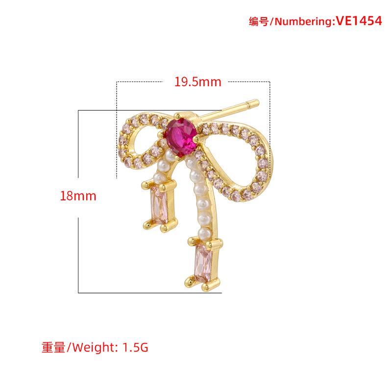 Cute Girl's Christmas Pink Bow Earrings