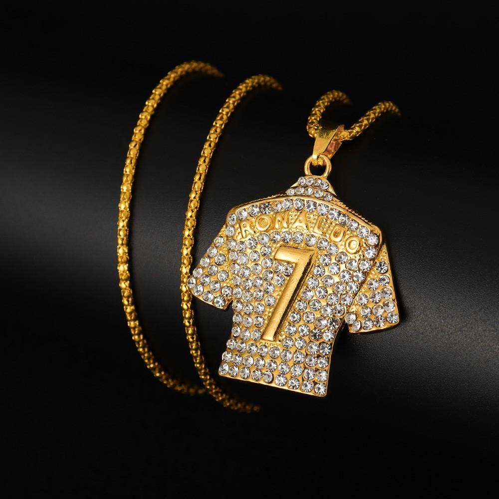 World Cup No7 Jersey Necklace Gold Plated Soccer Pendant Unique Football Jewelry Gift For Players And Fans