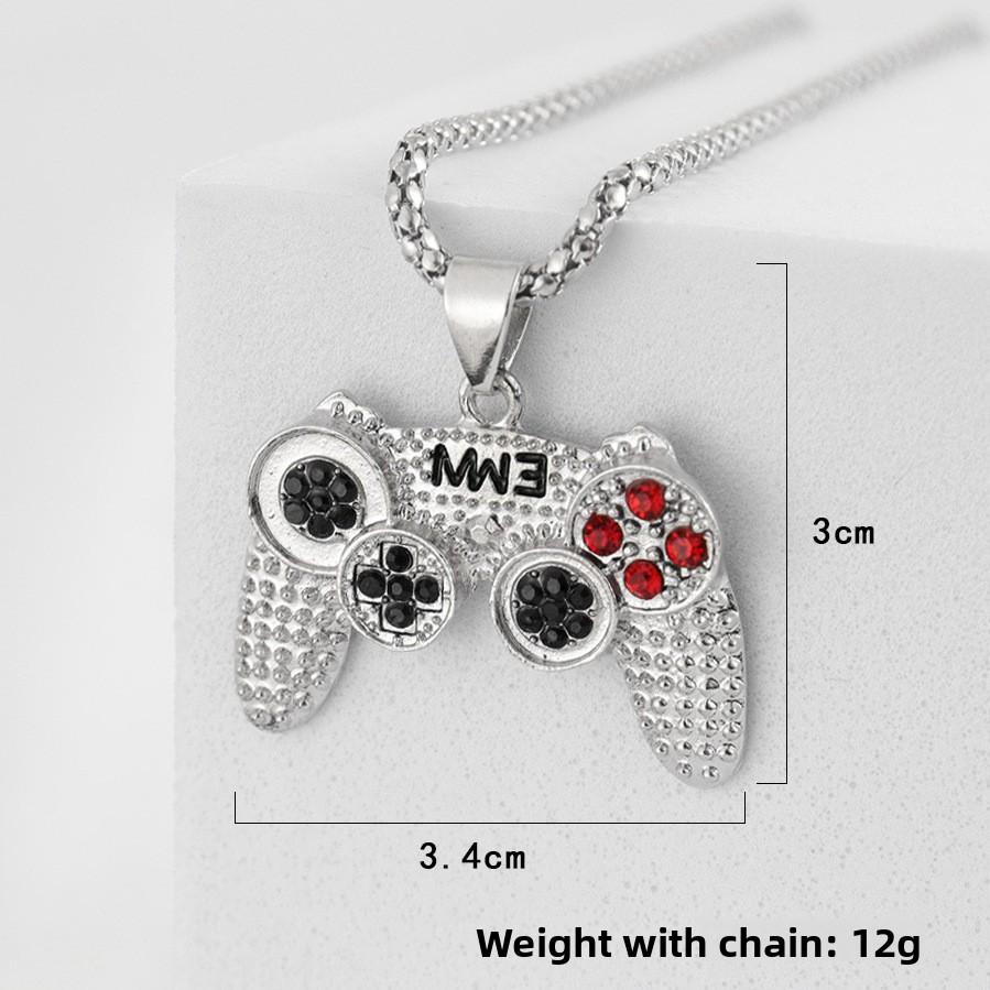 Mens Diamond Game Controller Necklace Unique Gamer Gift Nostalgic Childhood Memory Jewelry